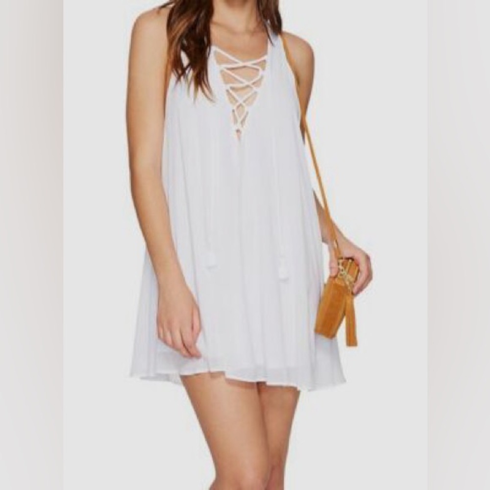 Show Me Your Mumu Rancho Mirage Lace-Up Dress - White